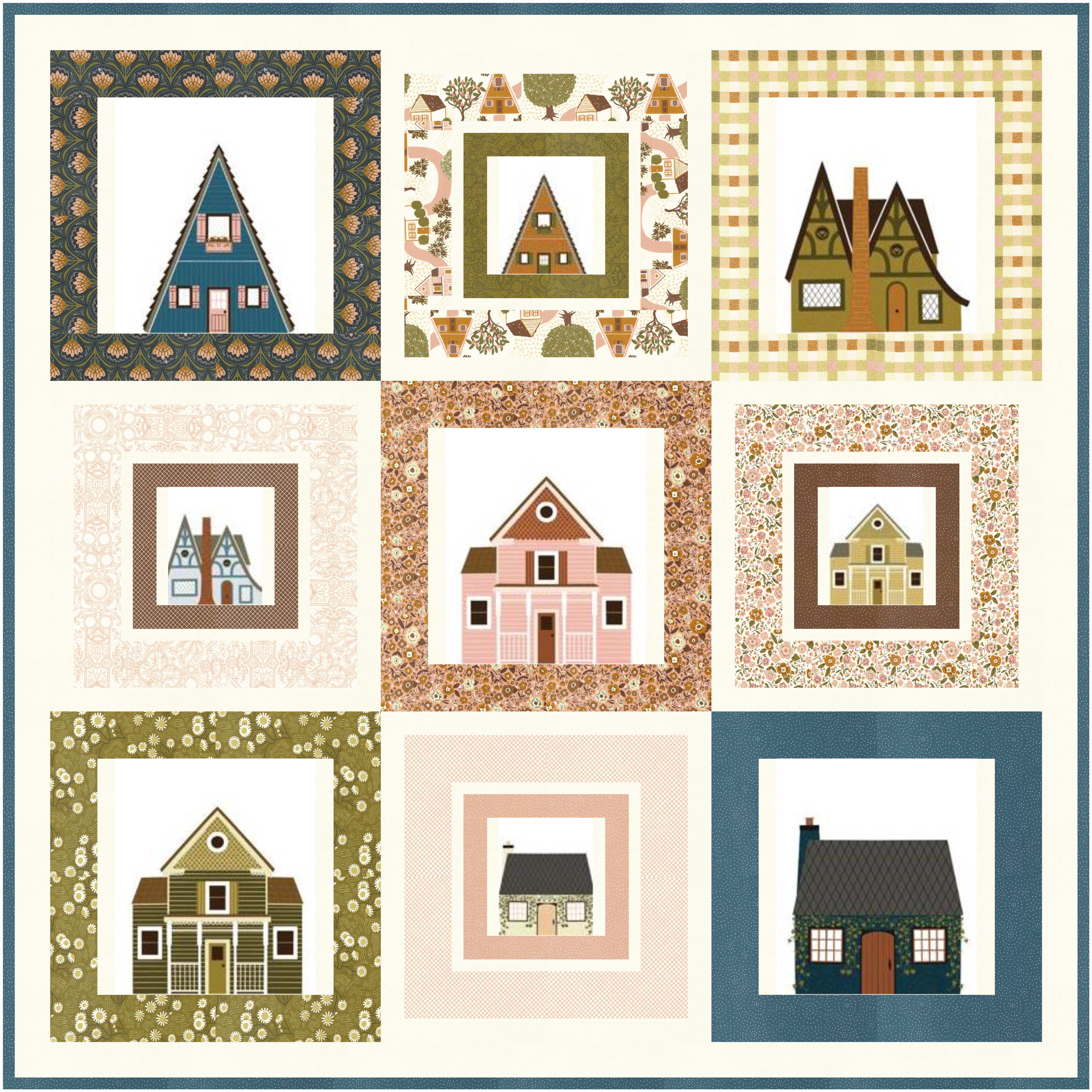 Quaint Cottage Cloud - Lace Damask Blender - Quilt Fabric