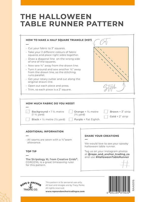 Halloween Table Runner - Sewing Pattern