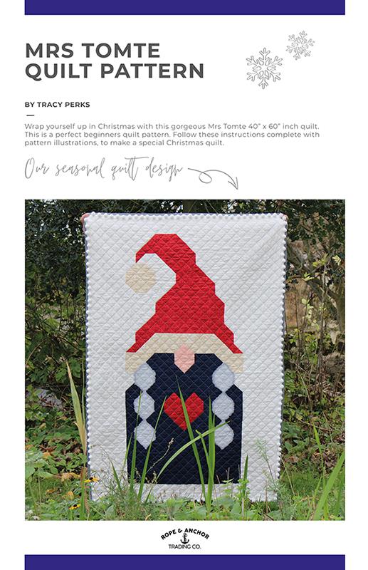 Mrs Tomte Quilt - Quilt Pattern, zoomed in. Select this picture to zoom back out.