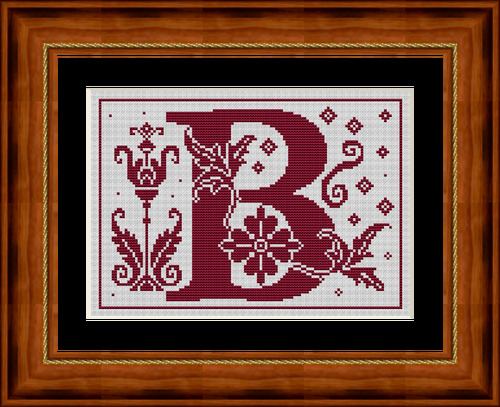 Ornate Letter B - Cross Stitch Pattern