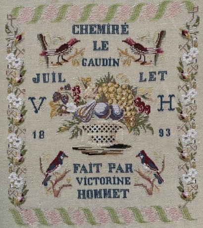 Victorine Hommet 1893 - Cross Stitch Pattern, different perspective #1, zoomed in. Select this picture to zoom back out.