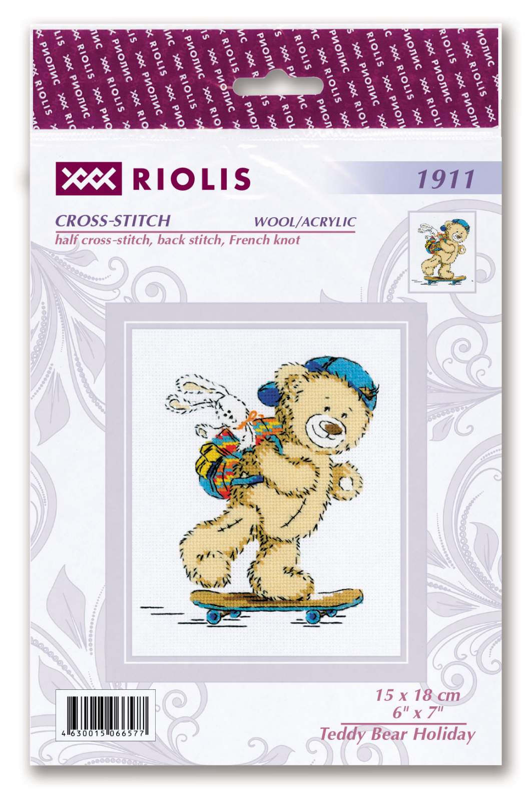 Teddy Bear on Vacation - Cross Stitch Kit