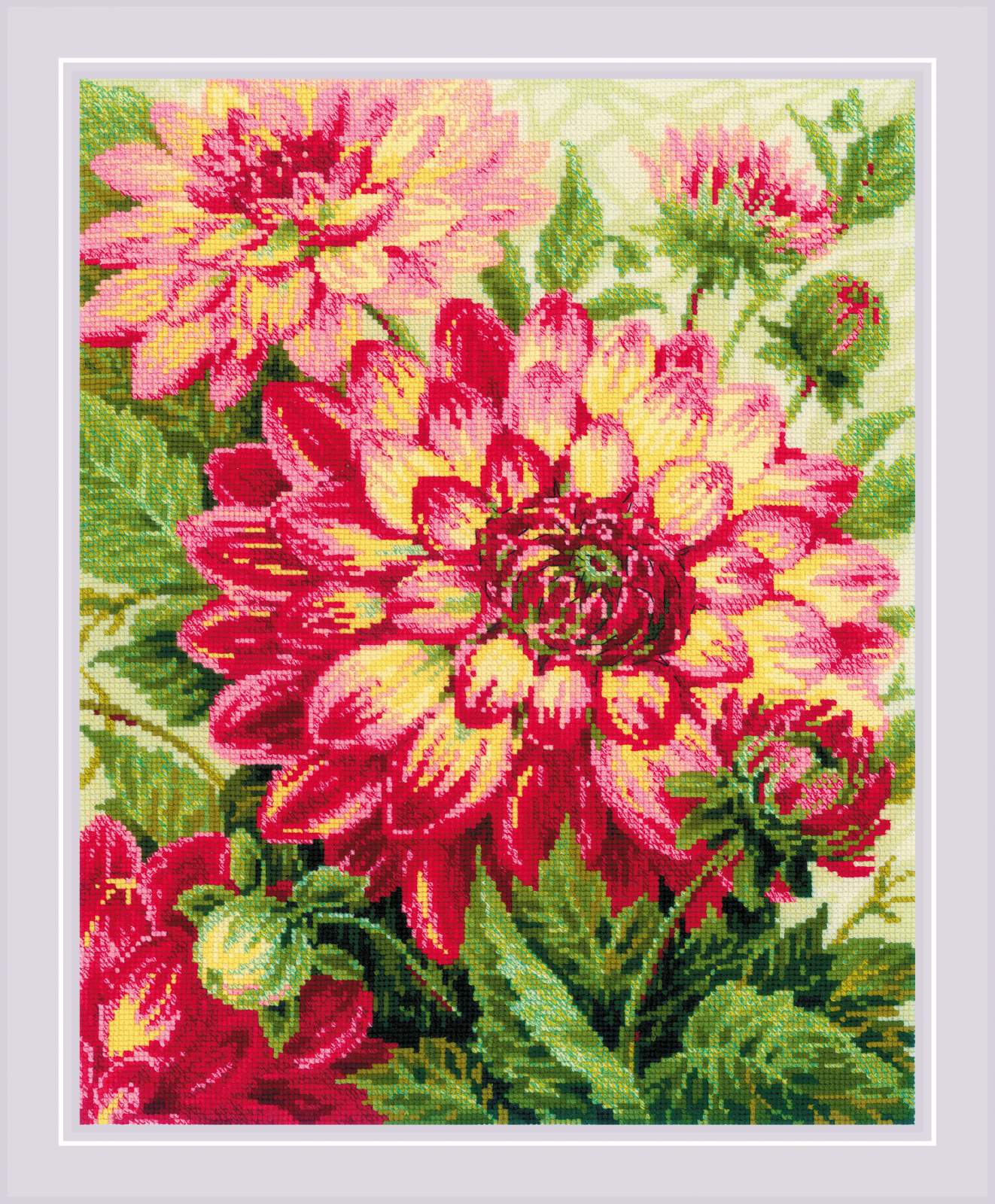 Dahlias - Cross Stitch Kit