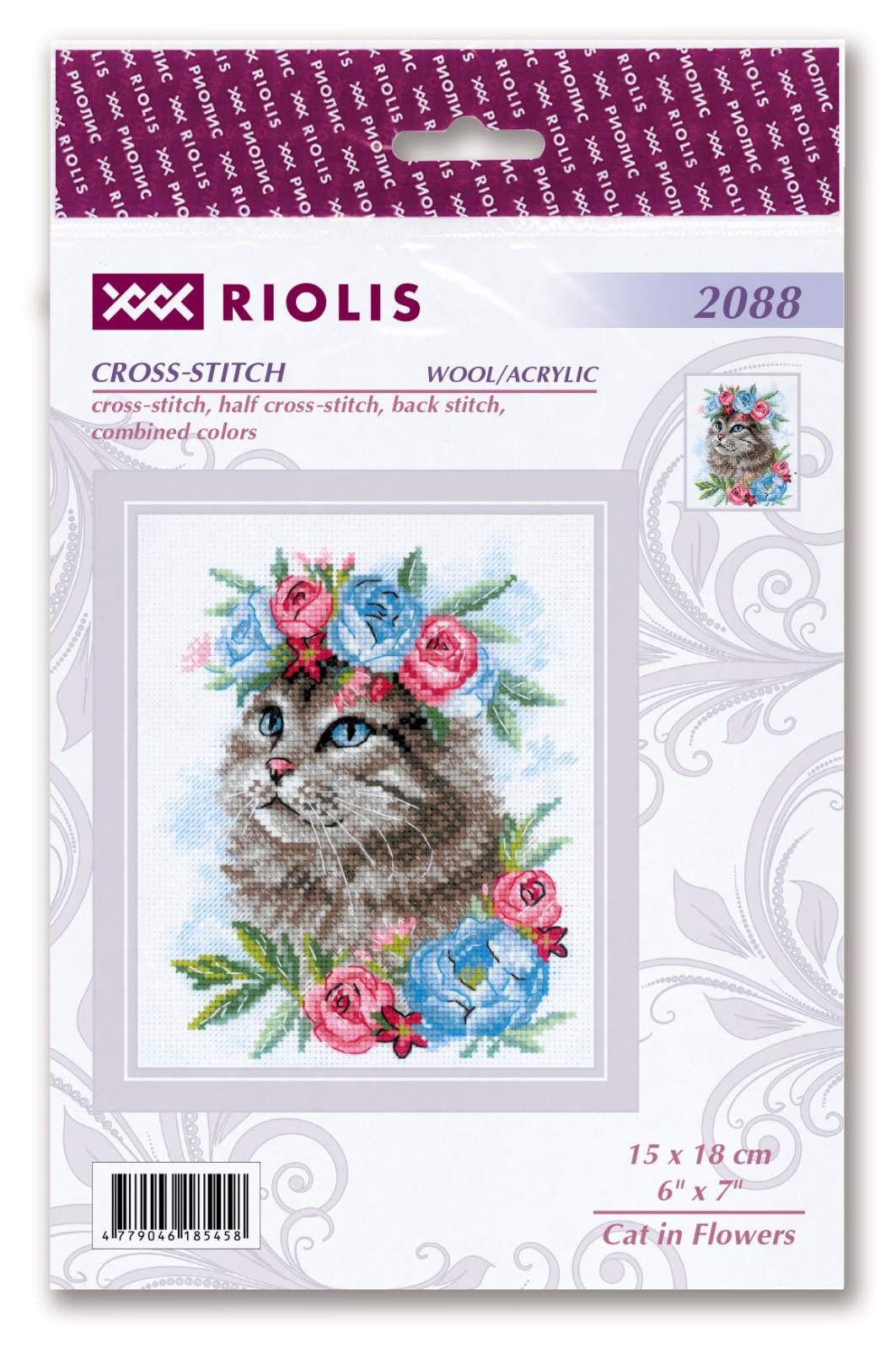Cat in Flowers - Cross Stitch Kit 