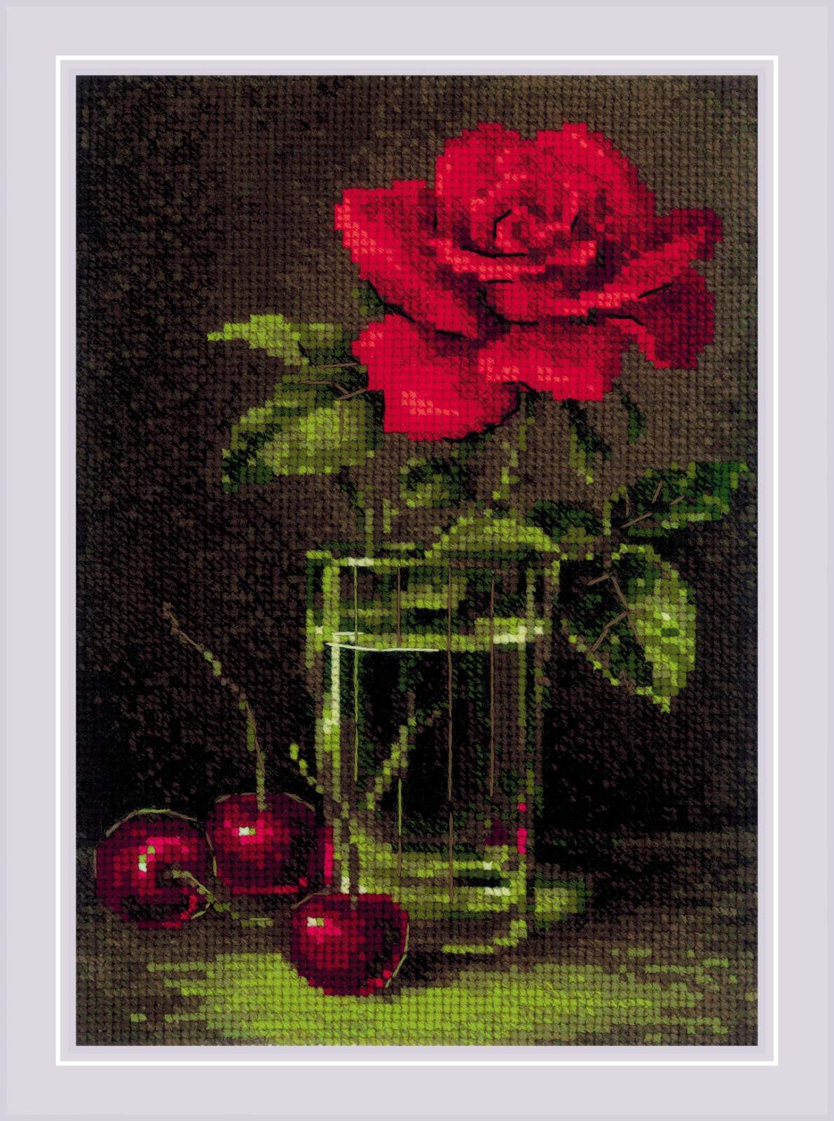 Rose and Sweet Cherry - Cross Stitch Kit