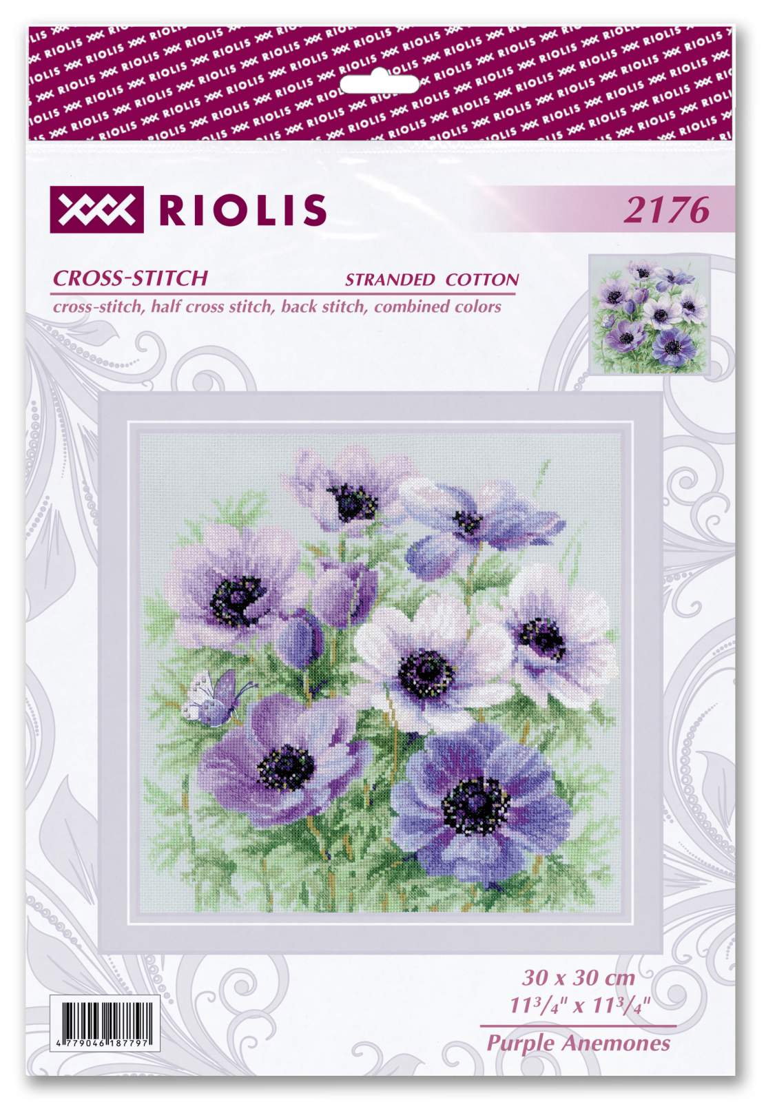 Purple Anemones - Cross Stitch Kit
