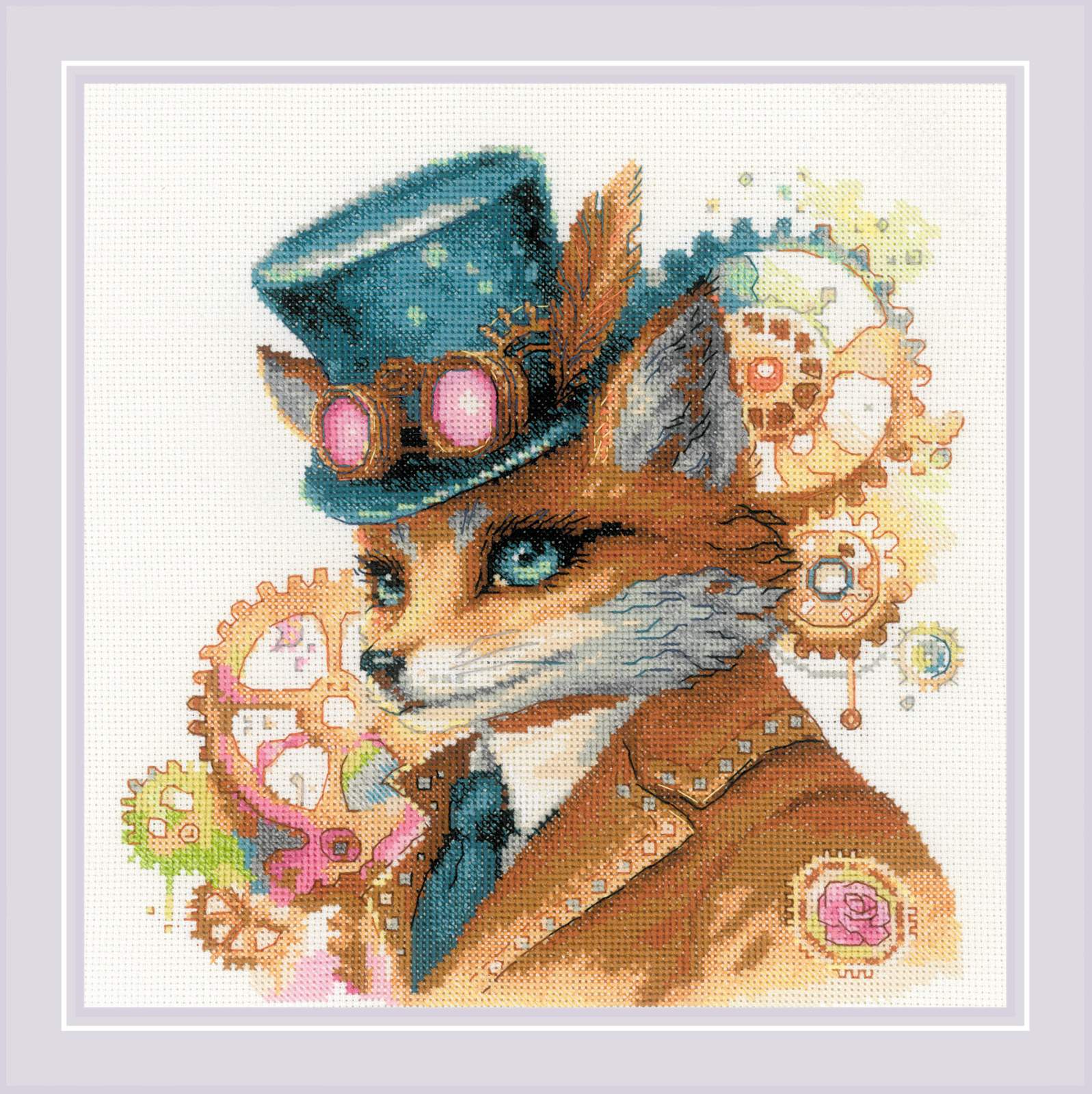 Steampunk Fox - Cross Stitch Kit