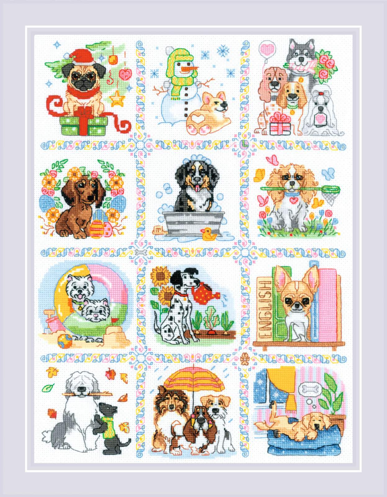 Dog Calendar - Cross Stitch Kit