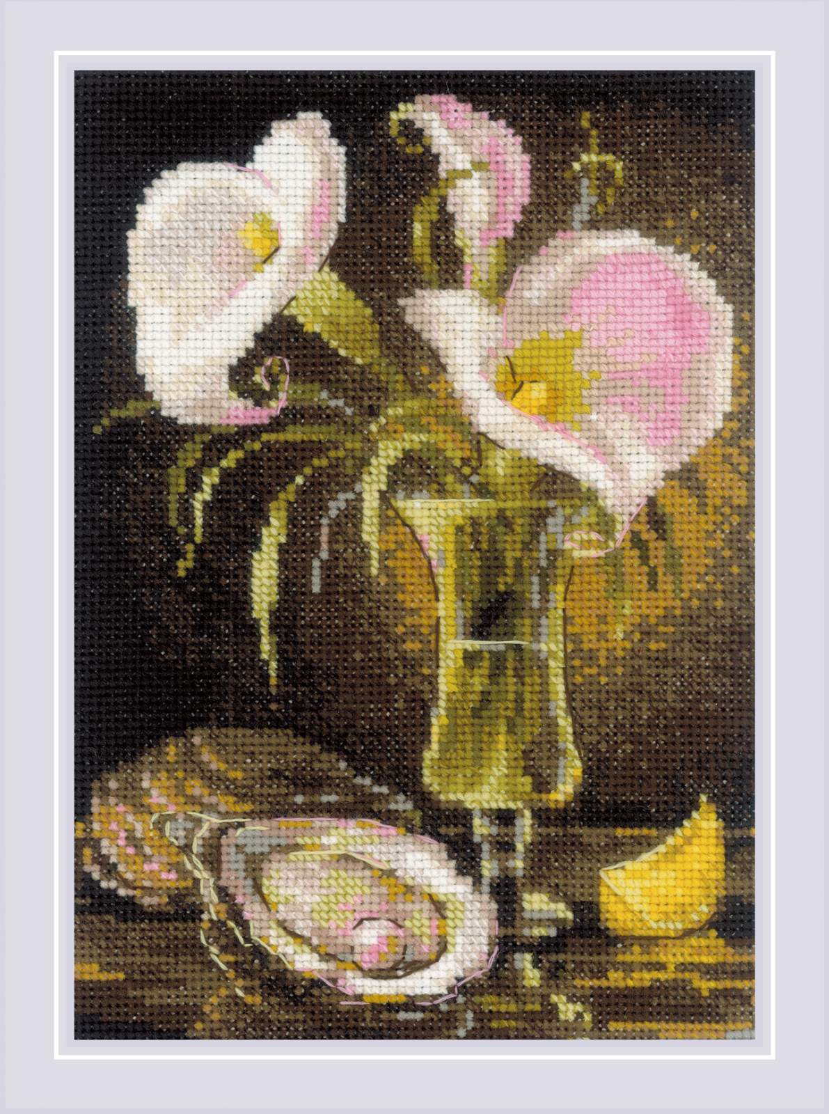 Calla Lilies and Oyster - Cross Stitch Kit