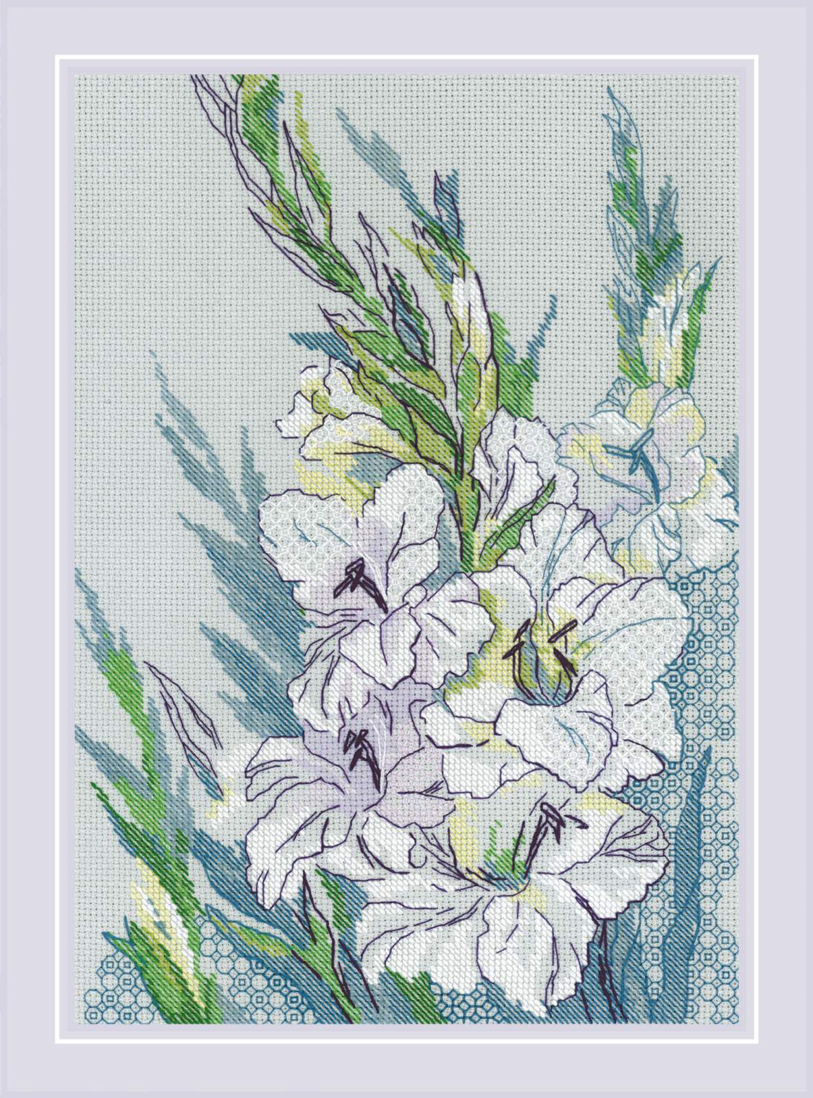 White Gladioli - Cross Stitch Kit