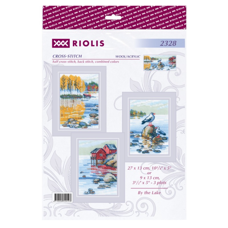 By The Lake - Cross Stitch Kit, different perspective #1, zoomed in. Select this picture to zoom back out.