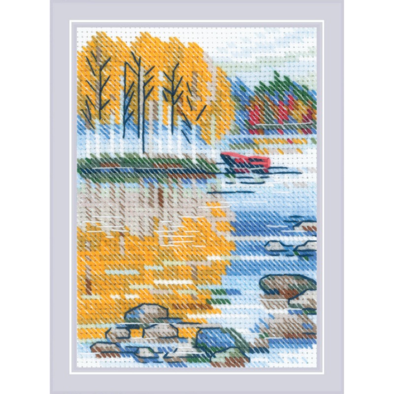 By The Lake - Cross Stitch Kit, different perspective #2, zoomed in. Select this picture to zoom back out.