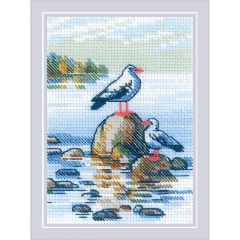 By The Lake - Cross Stitch Kit, different perspective #3, zoomed in. Select this picture to zoom back out.