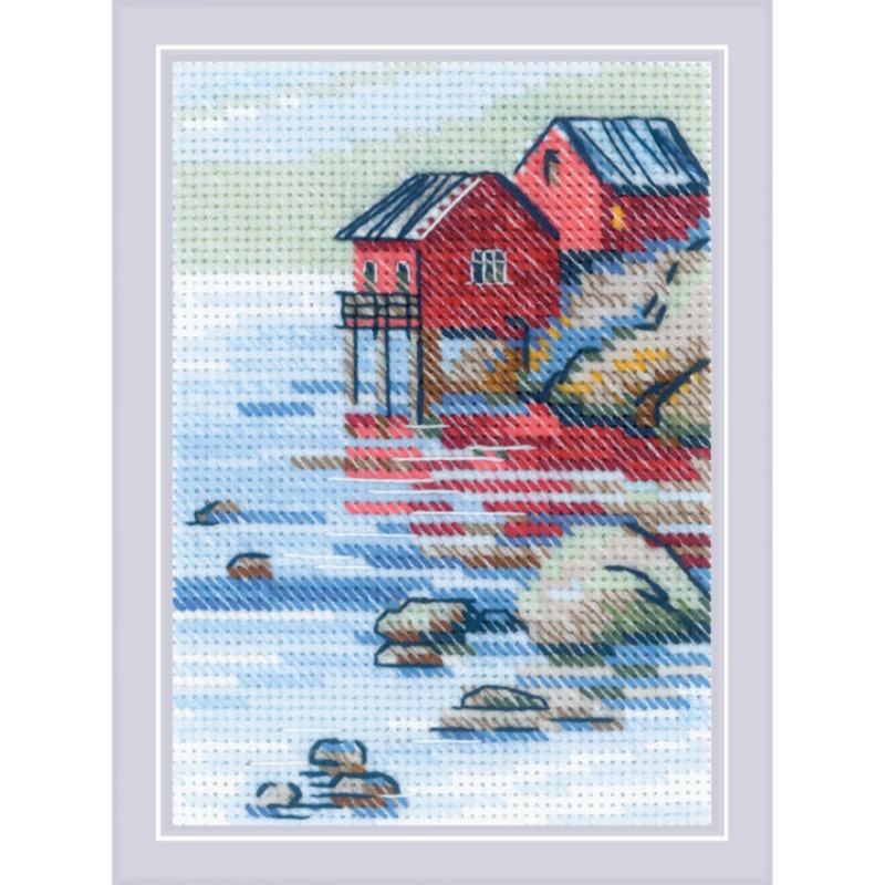 By The Lake - Cross Stitch Kit, different perspective #4, zoomed in. Select this picture to zoom back out.