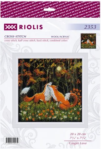 Ginger Love - Cross Stitch Kit, different perspective #1, zoomed in. Select this picture to zoom back out.