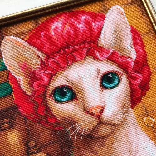Bath Day - Cross Stitch Kit, different perspective #2, zoomed in. Select this picture to zoom back out.