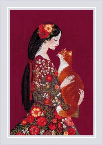 Soulmates - Cross Stitch Kit, zoomed in. Select this picture to zoom back out.