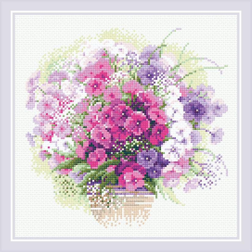 Watercolor Phlox - Diamond Mosaic