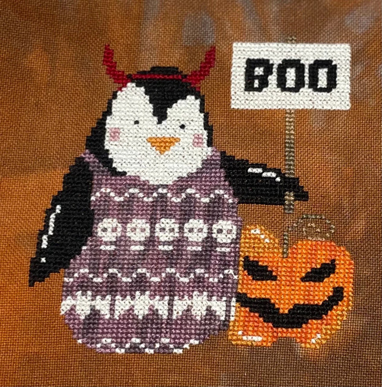 Penguevil- Halloween Animals - Cross Stitch Pattern