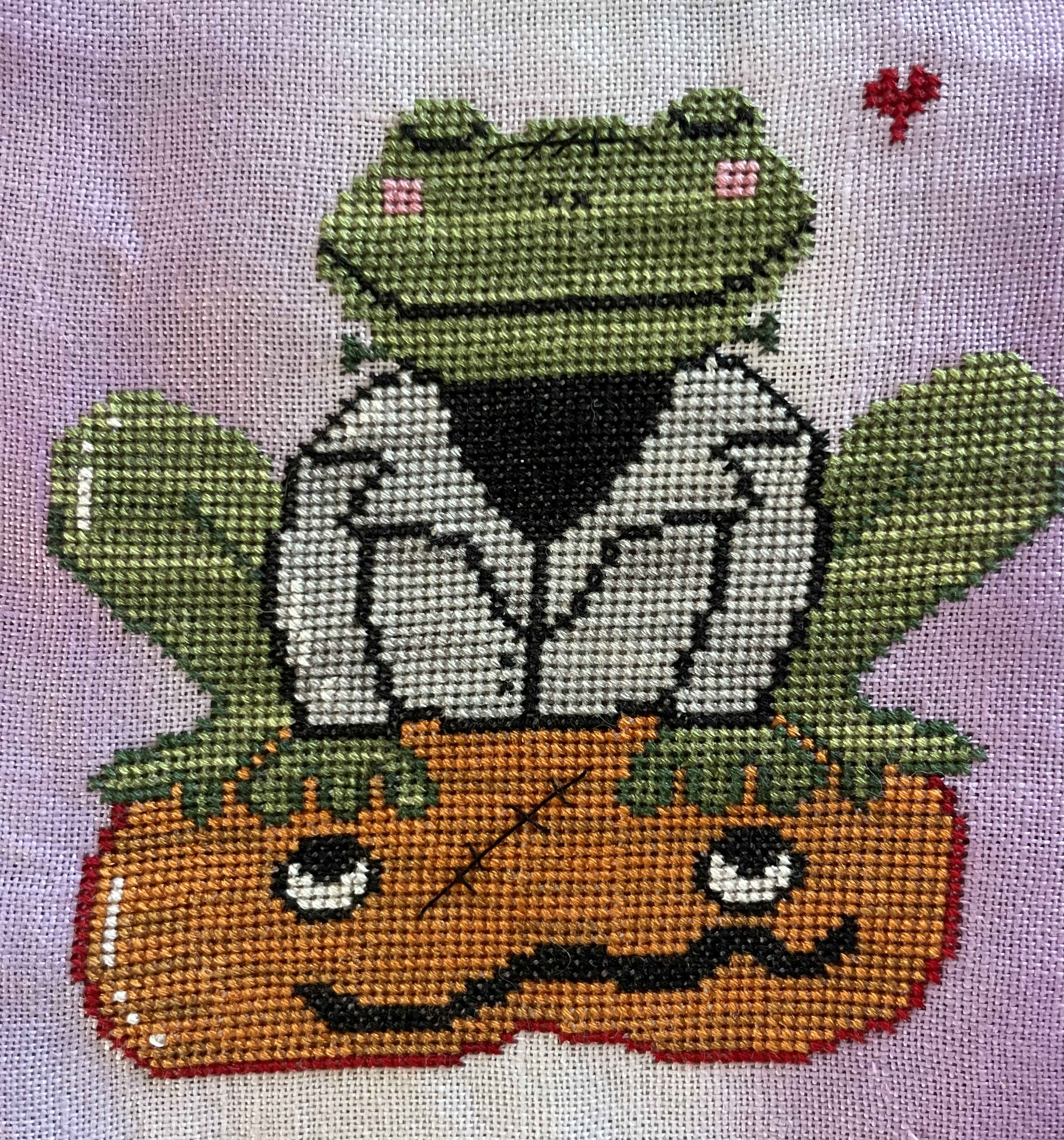 Froggenstein - Halloween Animals - Cross Stitch Pattern
