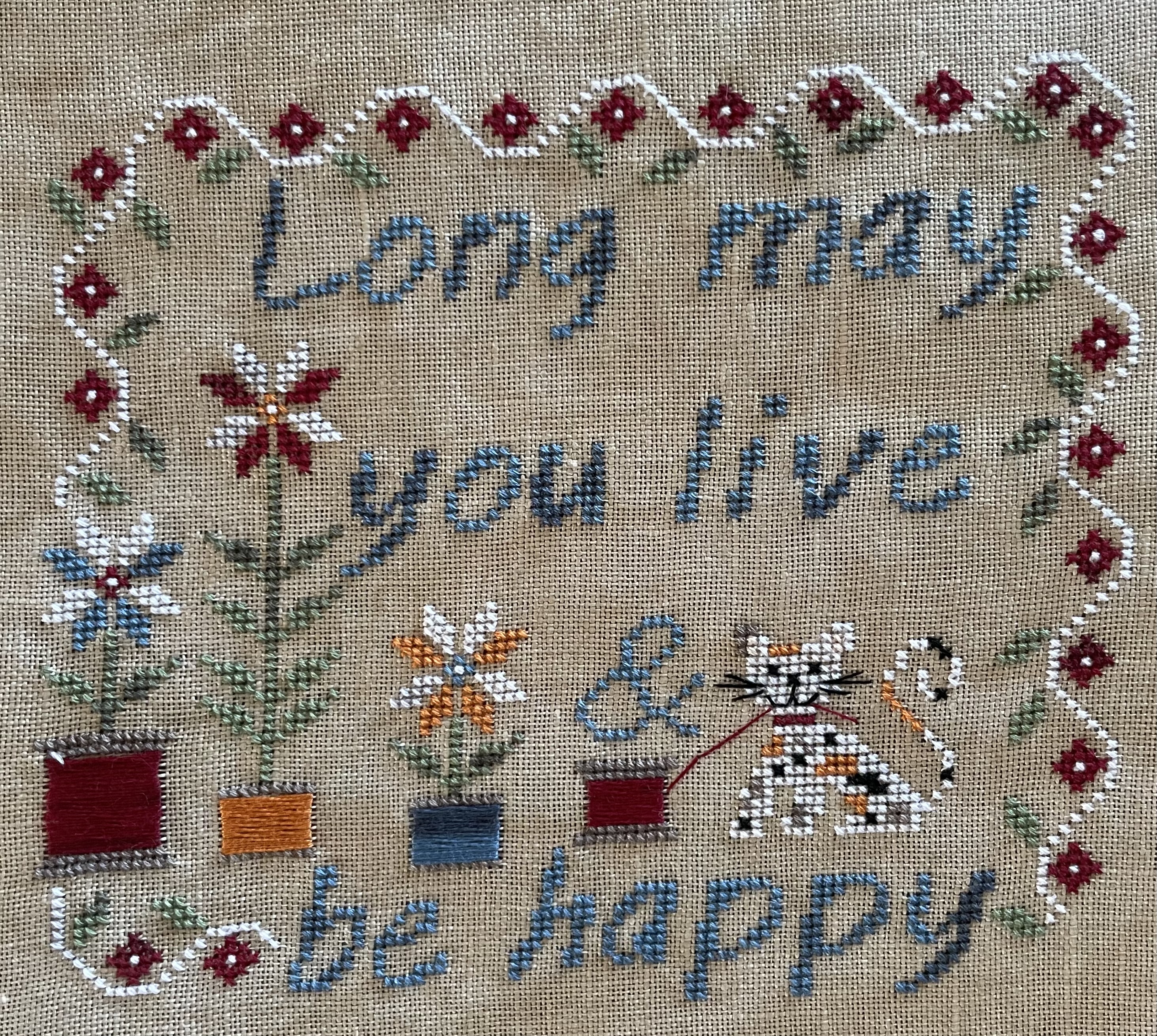 Long May You Live And Be Happy - Cross Stitch Pattern