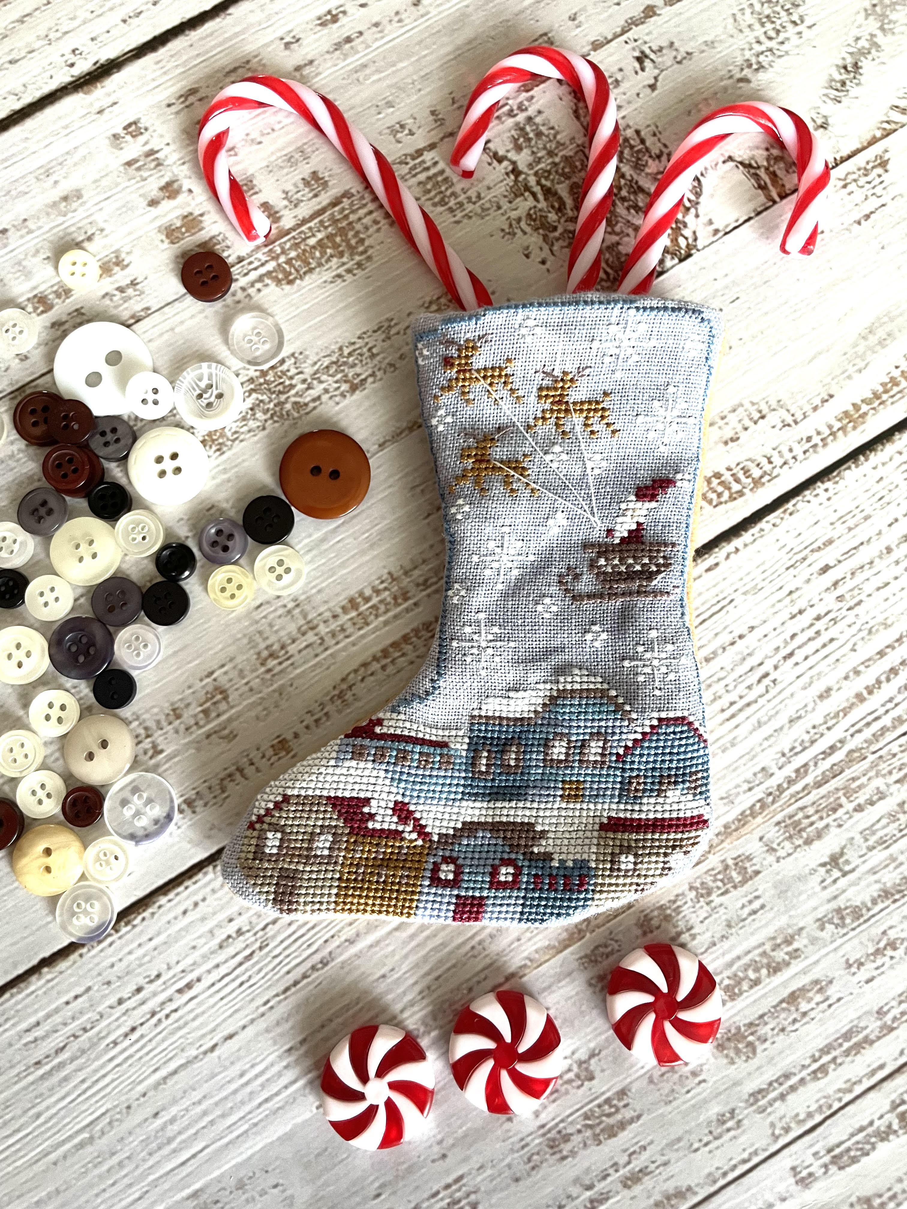 Santa in the Sky  Stocking Series - Cross Stitch Pattern
