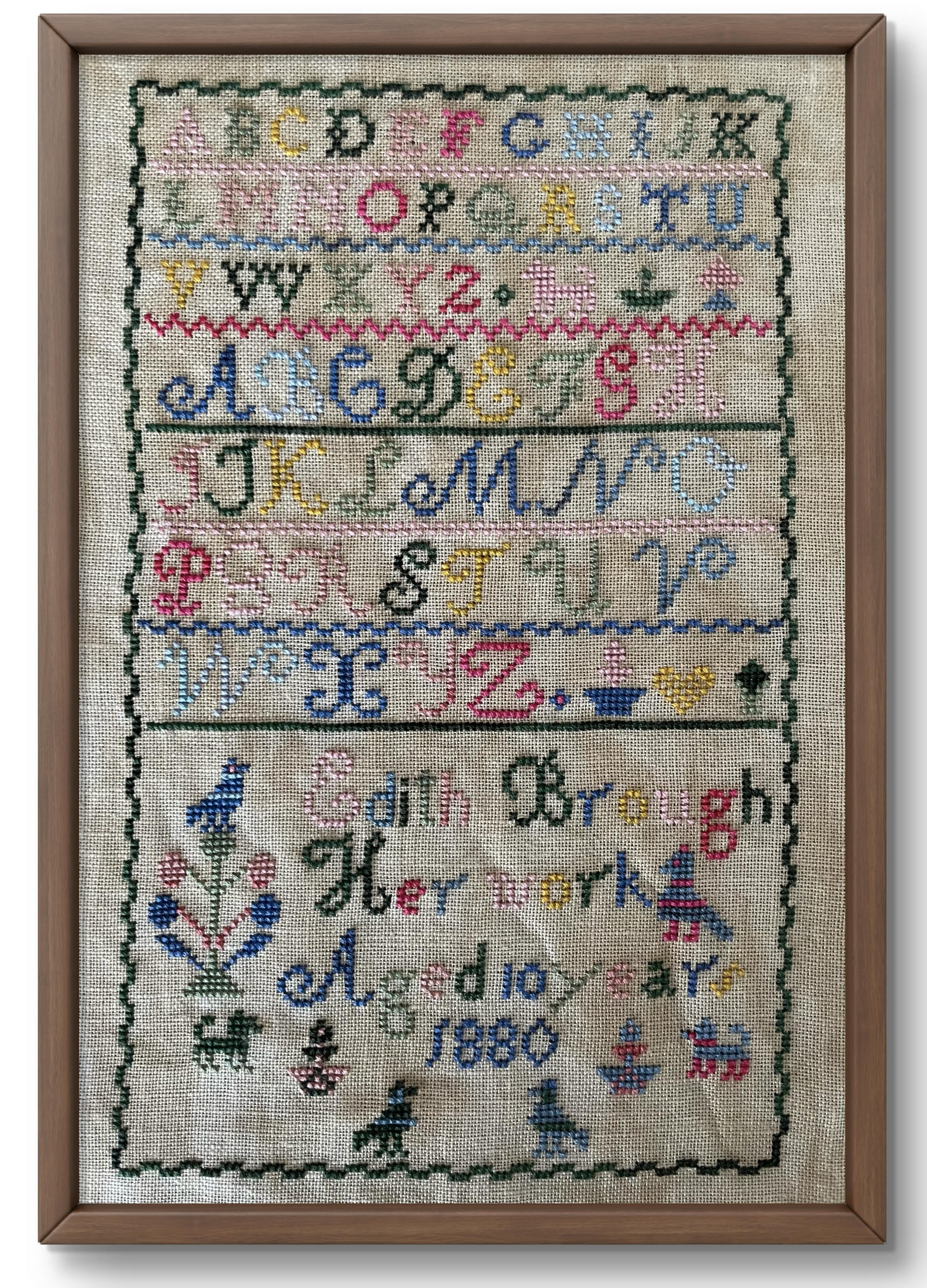 Edith Brough 1880 Sampler - Cross Stitch Pattern