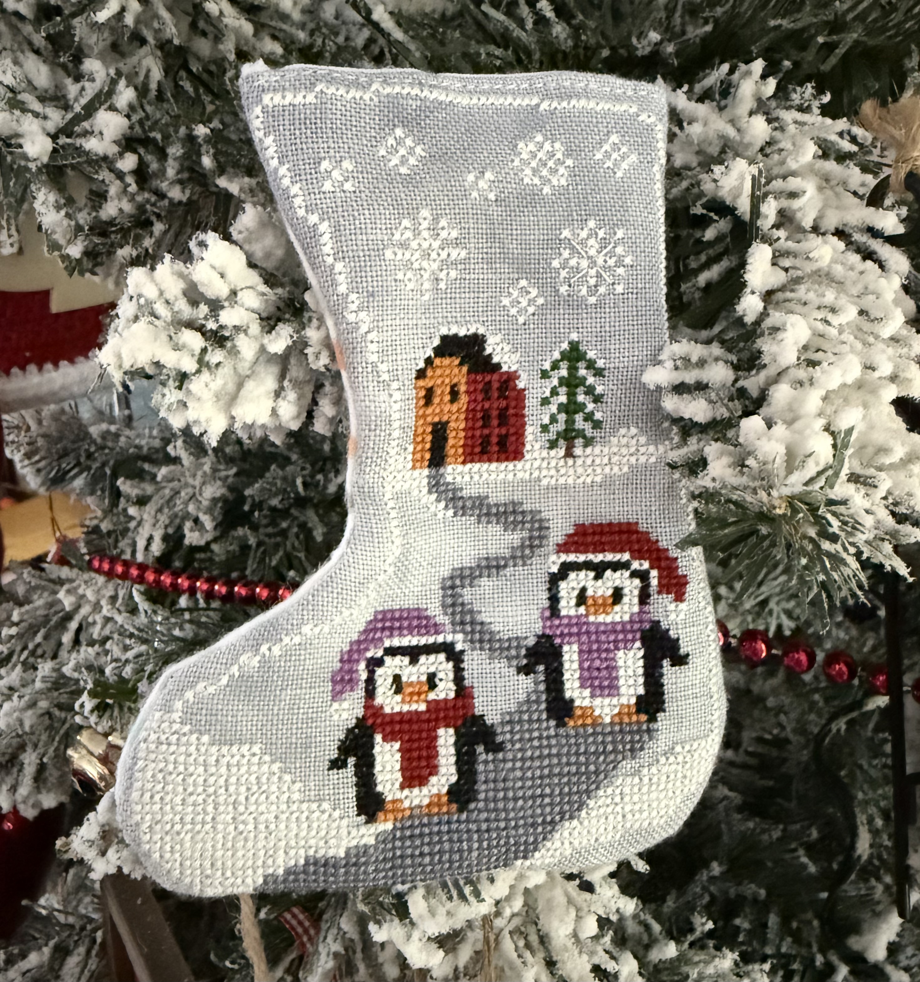 Penguins Stocking - Christmas Cross Stitch Pattern