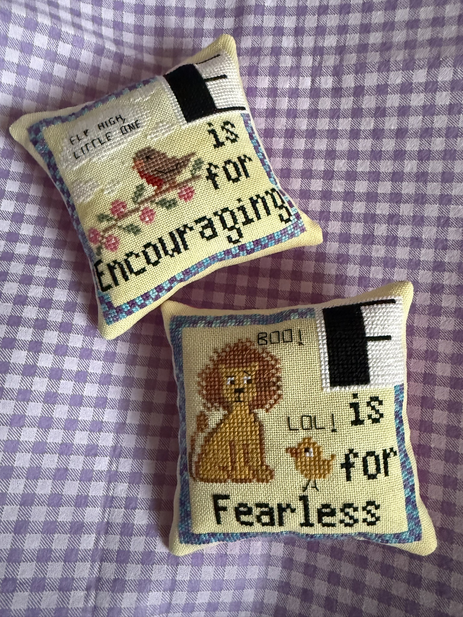 E-F - Positivity Alphabet - Cross Stitch Pattern