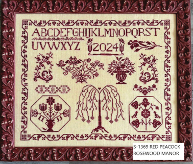 Red Peacocks - Cross Stitch Pattern