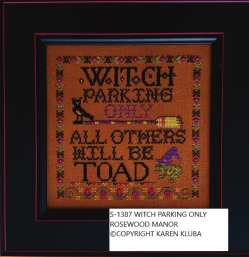 Witch Parking Only - Halloween Cross Stitch Pattern