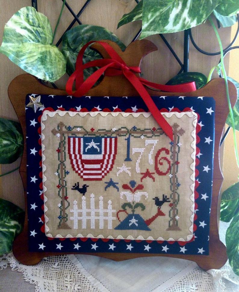 1776 (with charm & button) - Cross Stitch Pattern