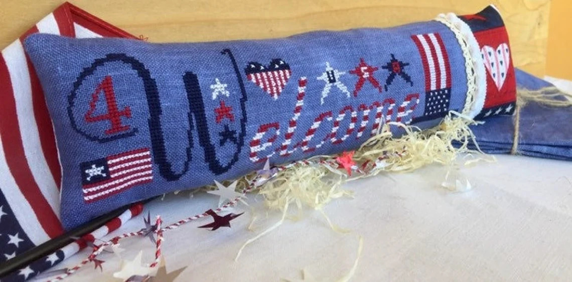 Welcome Freedom - Patriotic Cross Stitch Pattern
