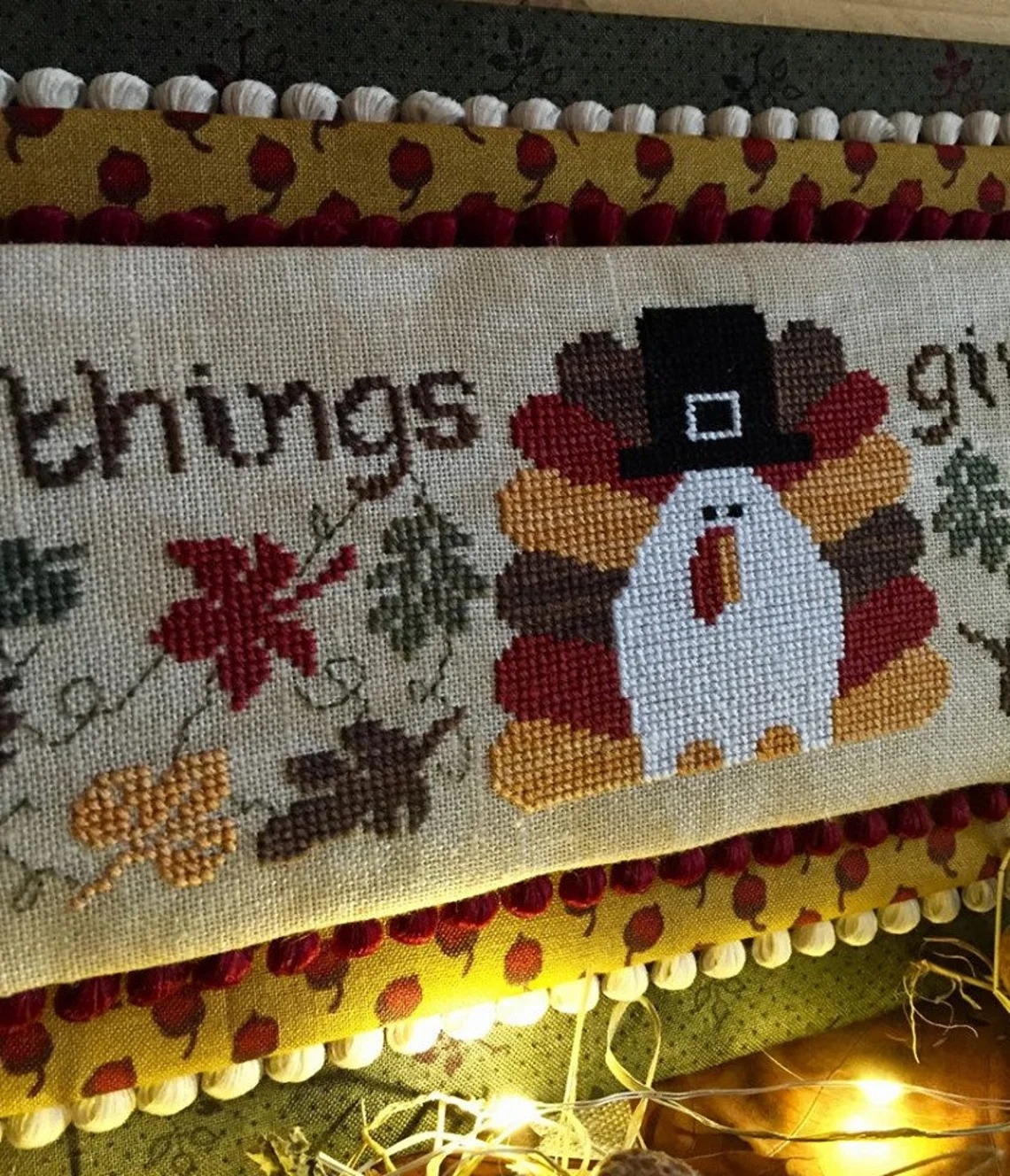 In All Things Give Thanks-Thanksgiving Cross Stitch Pattern