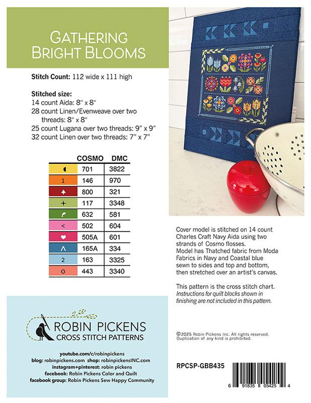 Gathering Bright Blooms - Cross Stitch Pattern