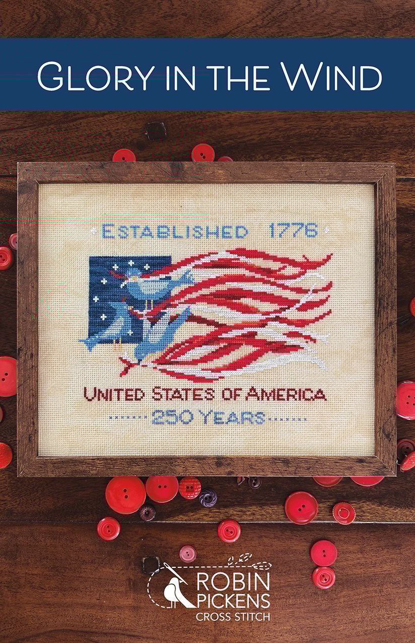 Glory In The Wind - Patriotic Cross Stitch Pattern