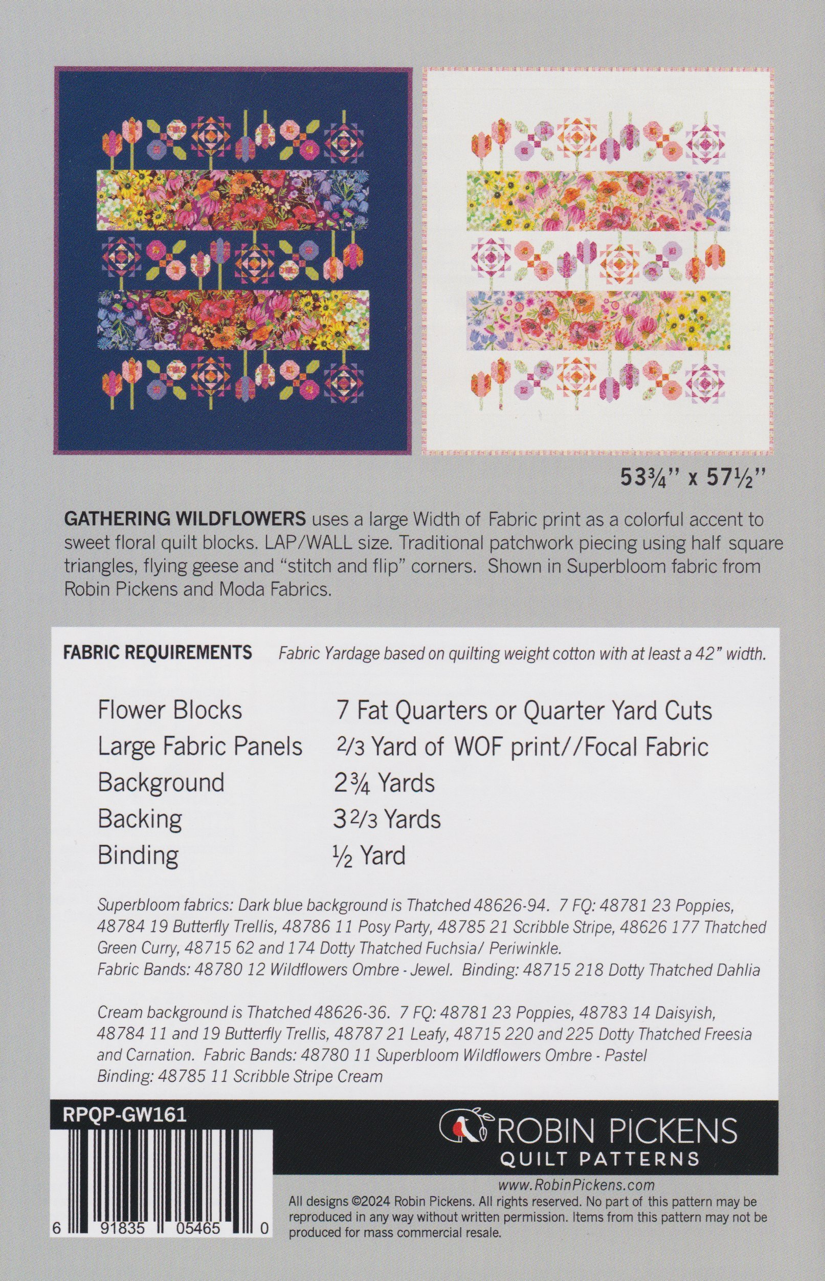 Gathering Wildflowers - Quilt Pattern