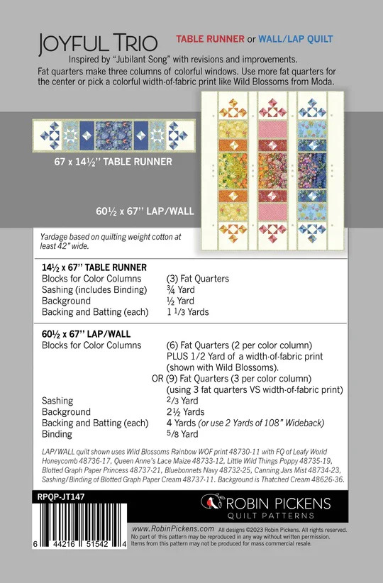 Joyful Trio - Quilt Pattern