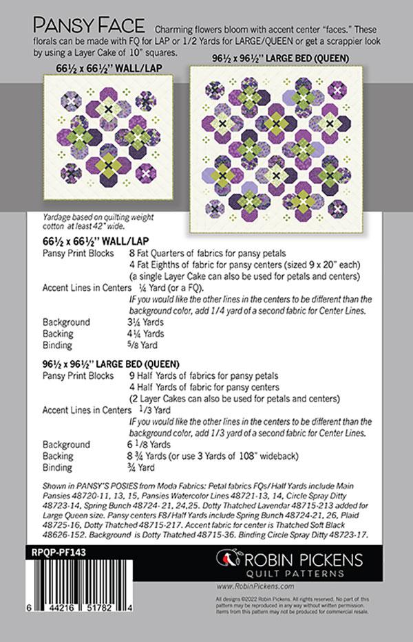 Pansy Face - Quilt Pattern