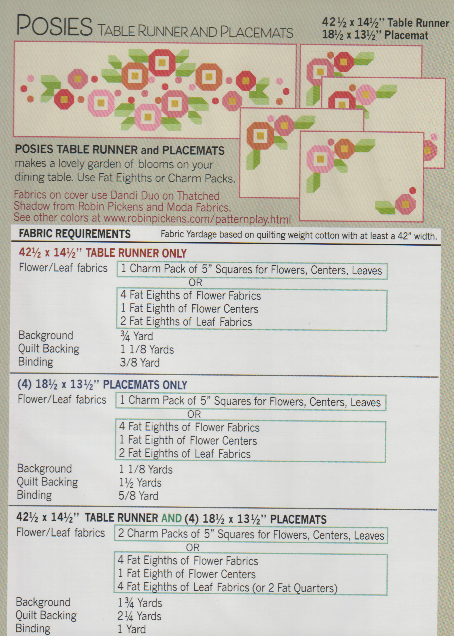 Posies - Quilt Pattern