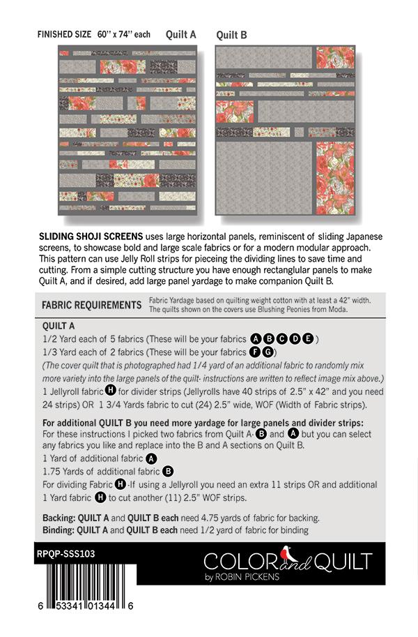 Sliding Shoji Screens - Quilt Pattern