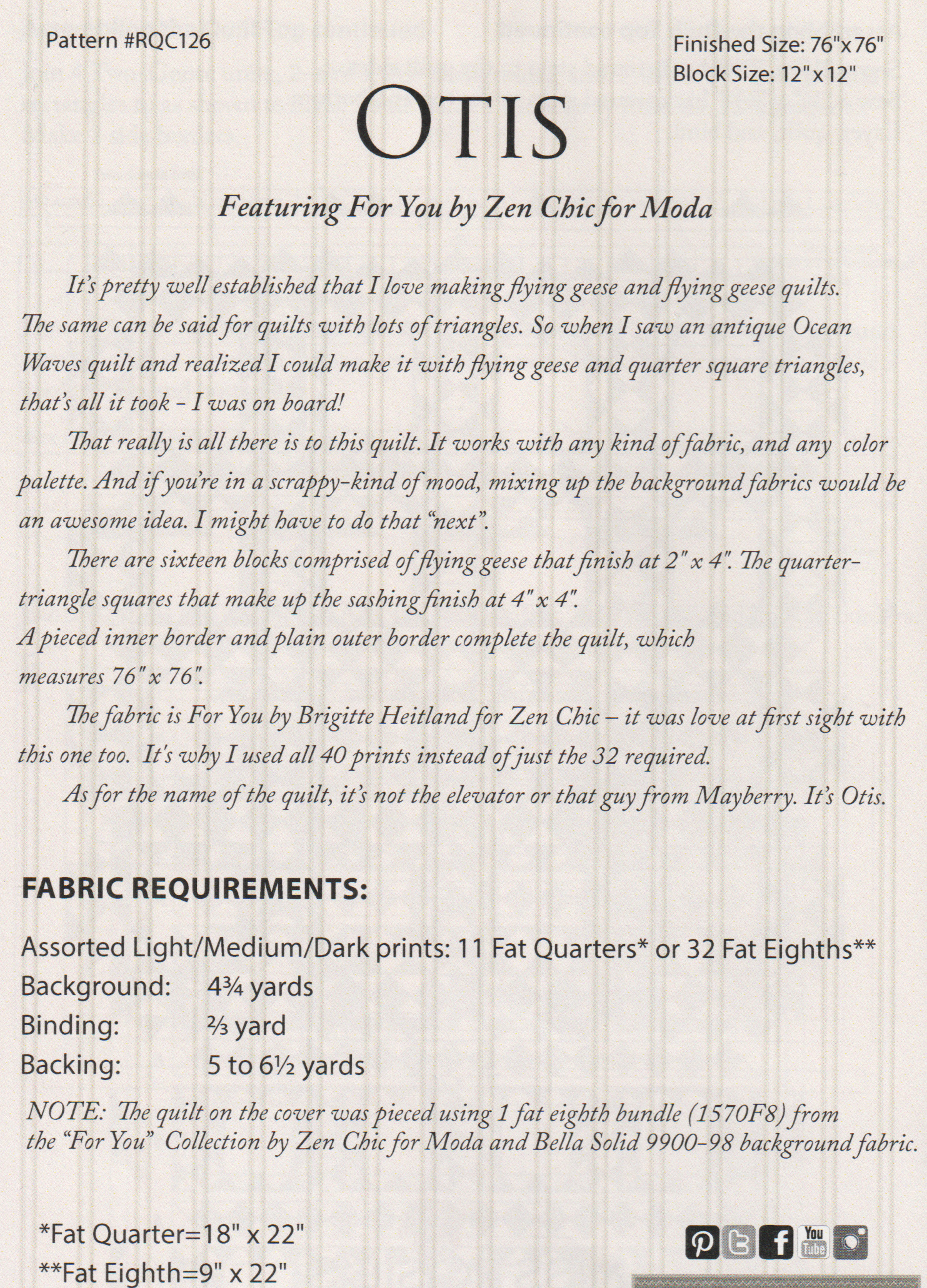 Otis - Quilt Pattern