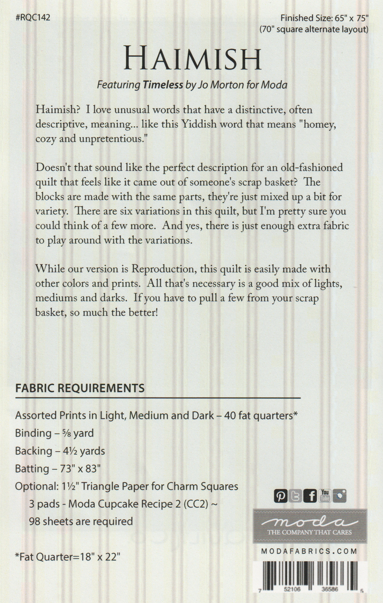 Haimish - Quilt Pattern