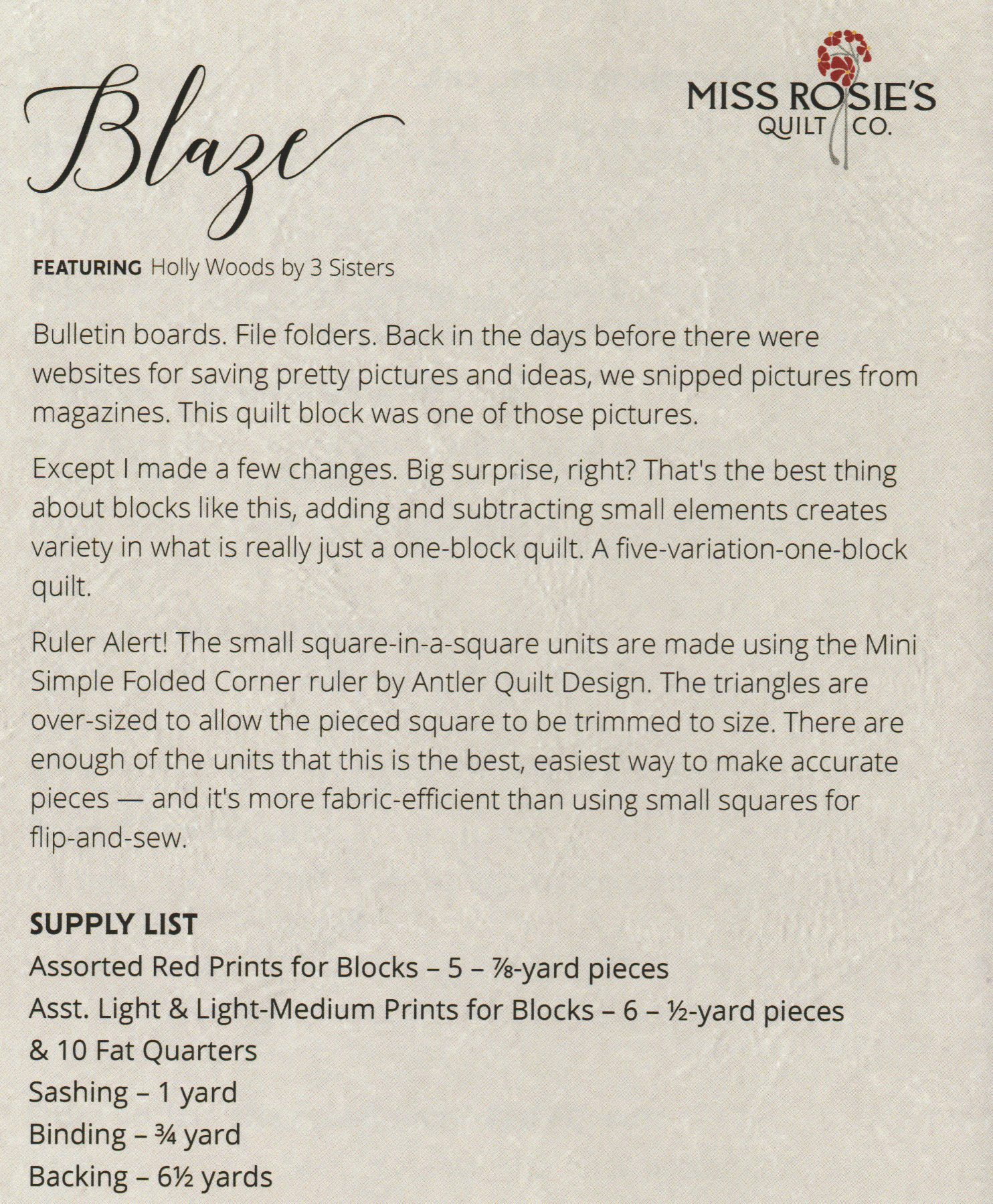 Blaze - Quilt Pattern