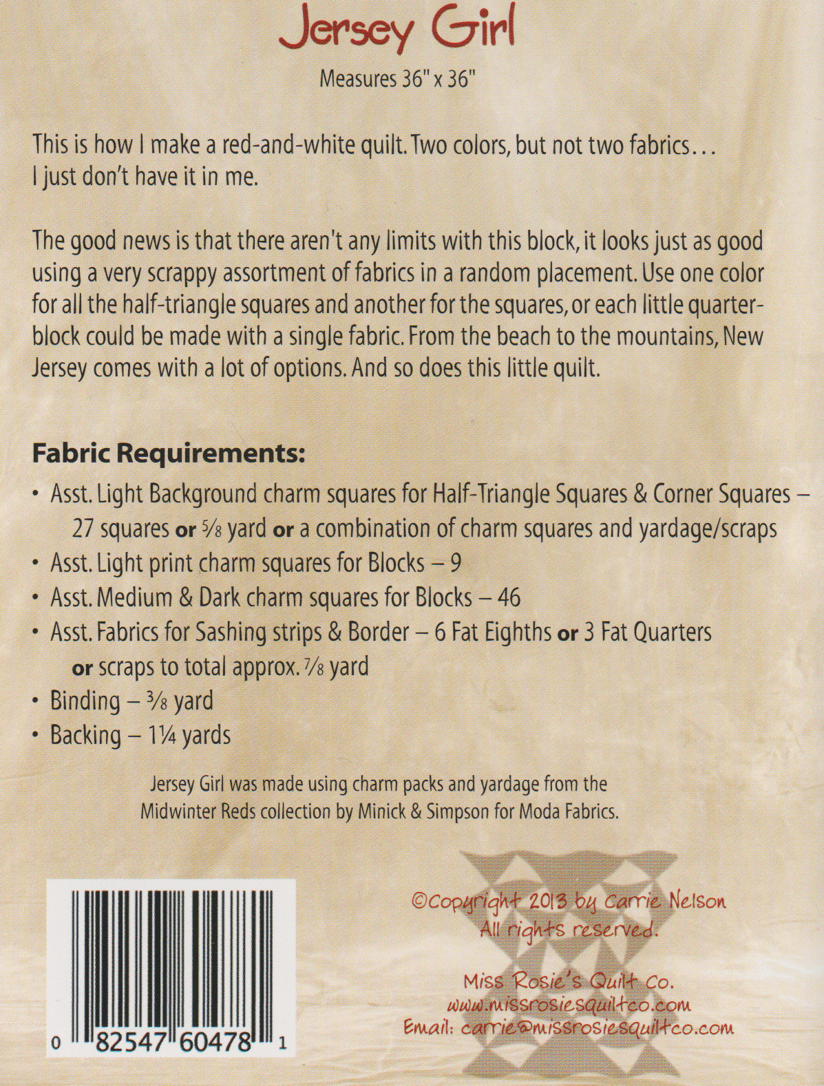 Jersey Girl - Quilt Pattern