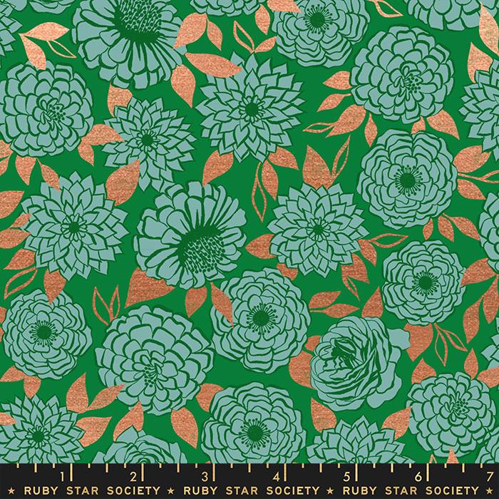 Stay Gold Metallic Evergreen - Quilt Fabric