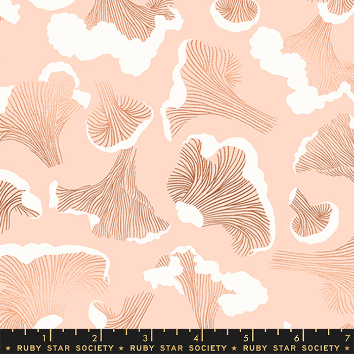 Elixir Metallic Peach Cream - Forager Chanterelle - Fabric
