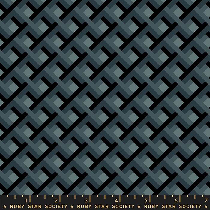 Elixir Smoke - Arbor Geometric Lattice Grid - Quilt Fabric