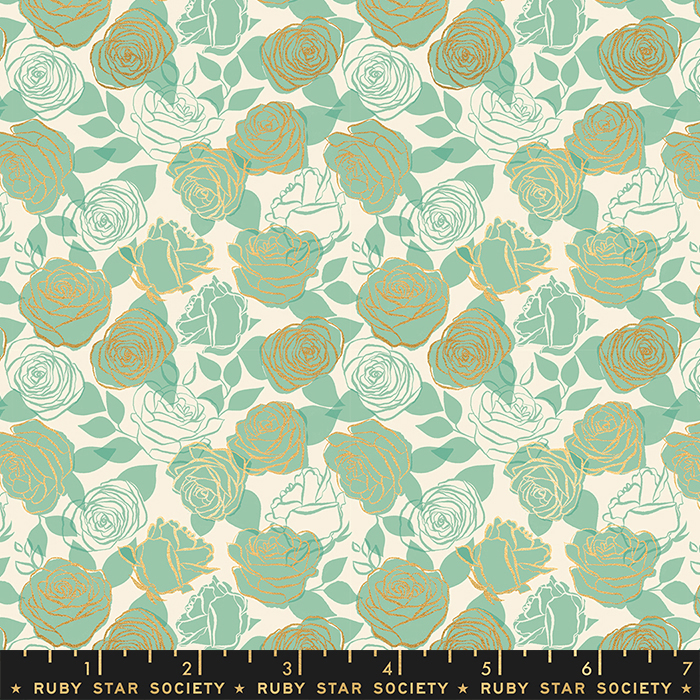 Curio Metallic Moss - Quilt Fabric