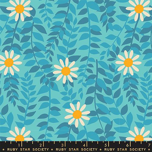 Flowerland Turquoise - Quilt Fabric